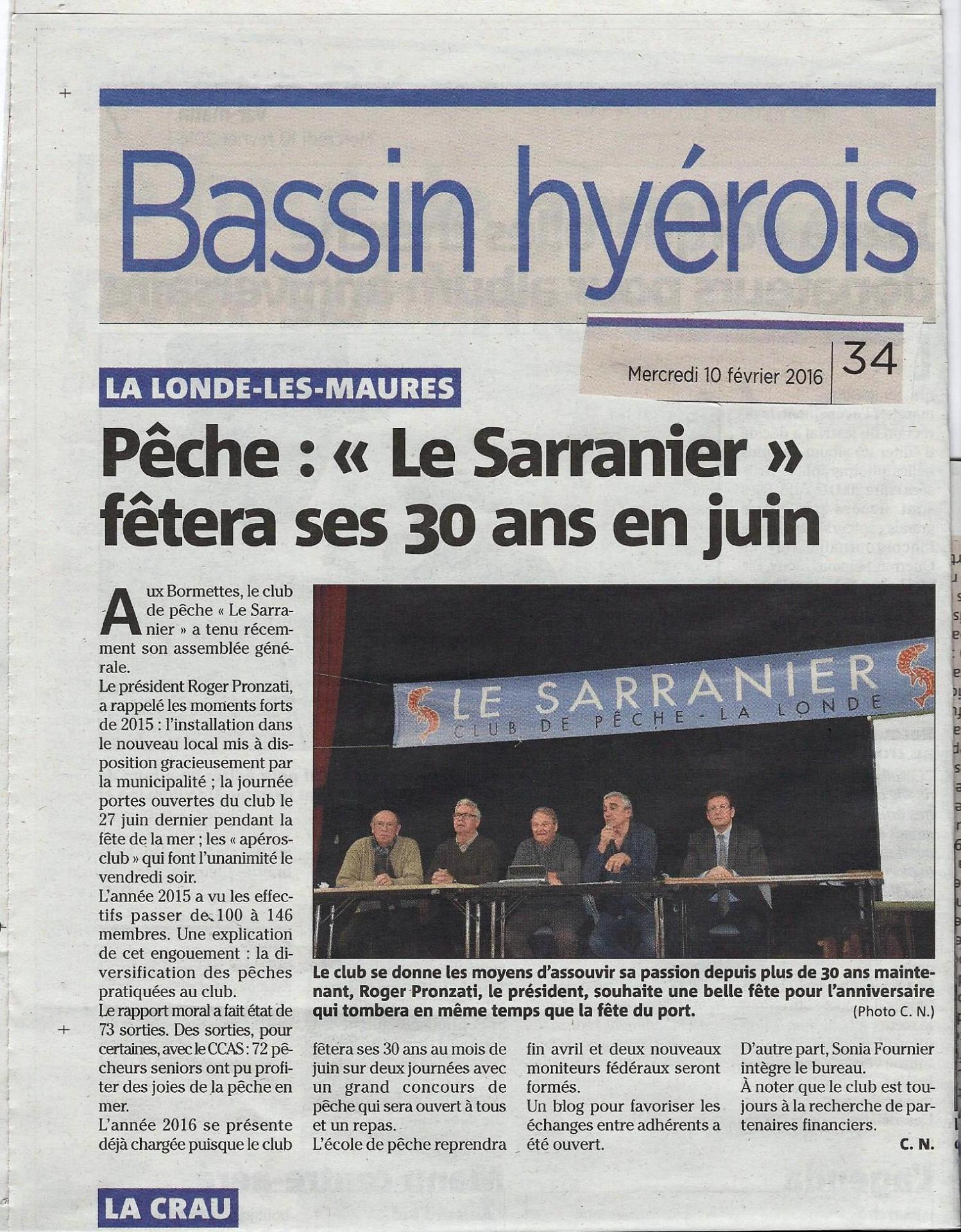 2016/02/10  - article de Var Matin